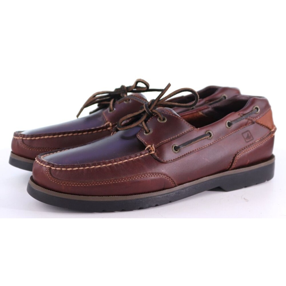 Sperry Top Sider Stingray Collection Men's Boat Shoes Sz 12 M Leather Brown EUC